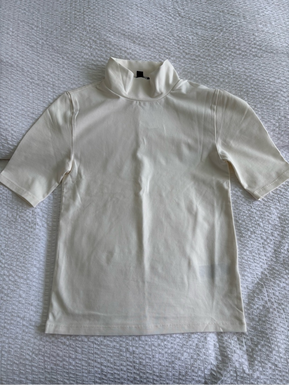 J.Crew Cream Short-Sleeve Turtleneck